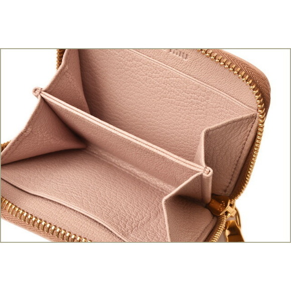 Miu Miu Miu Miu Madras Coin Case Wallet Orchidea Mughet Beige Pink - Picture 4 of 5